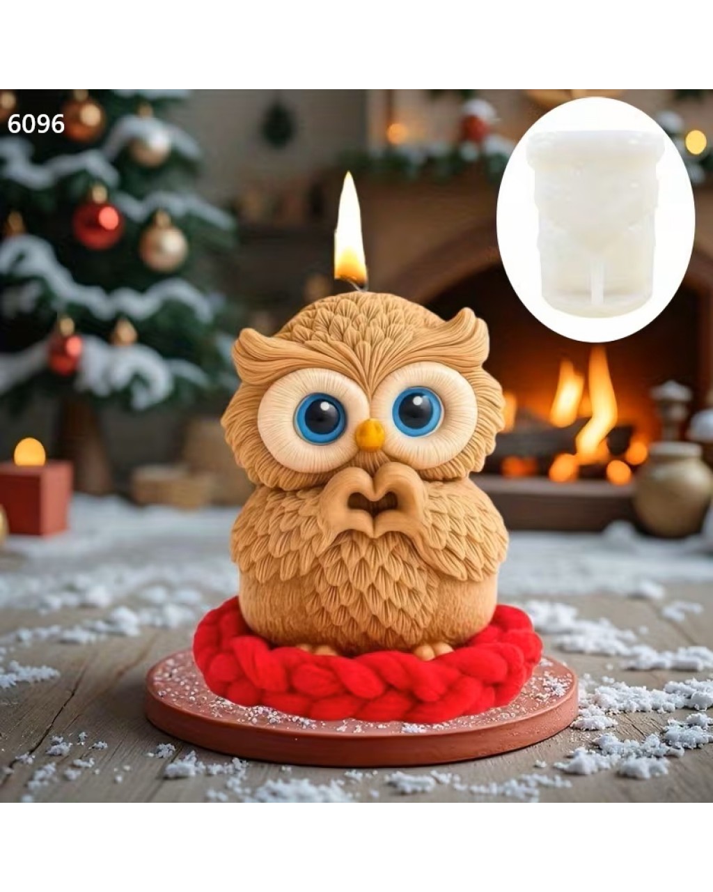 YY6096 Kalp Yapan Baykuş Mum-Biblo Silikon Kalıp